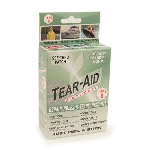 Tear-Aid Vinyl Repair Kit for vinyl.